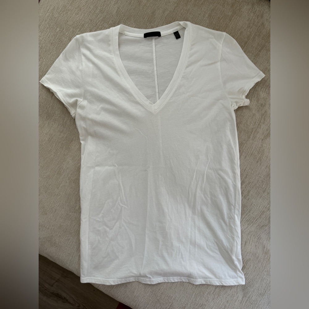 ATM White V-Neck T-Shirt